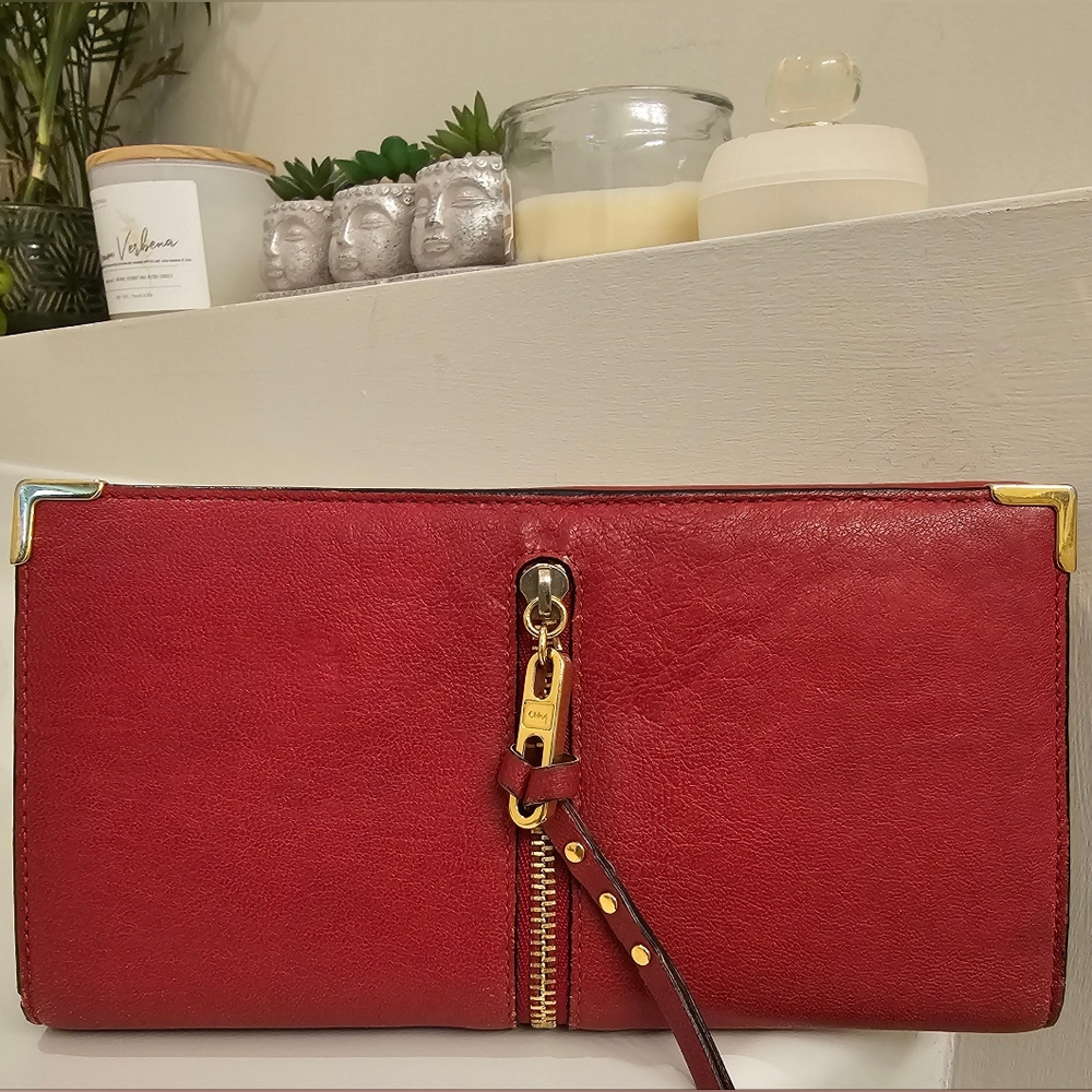 Chloe Red Leather Wallet